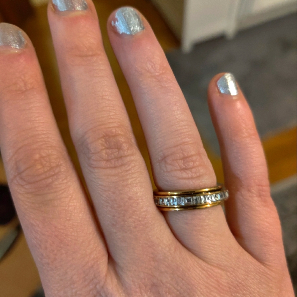 Mint & Lily Crystal Statement Spinning Fidget Ring.